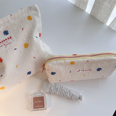 Borsa per il trucco in pelle di mucca personalizzata con stampa portatile borse da mano per donne borsa cosmetica