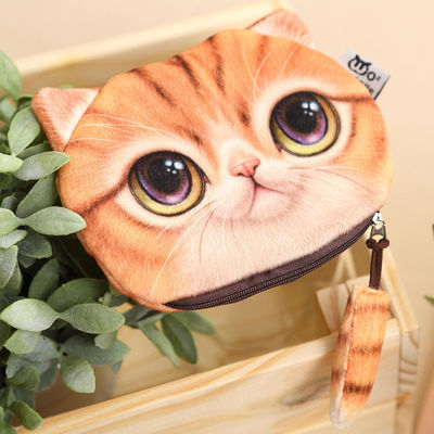 Colore personalizzato Bambini Portafoglio Portafogli per bambine Portafogli per monete Portafogli per monete Cartoon 3D Cat Zipper Kawaii Portafogli Portafogli per monete