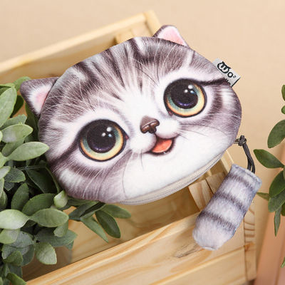 Colore personalizzato Bambini Portafoglio Portafogli per bambine Portafogli per monete Portafogli per monete Cartoon 3D Cat Zipper Kawaii Portafogli Portafogli per monete
