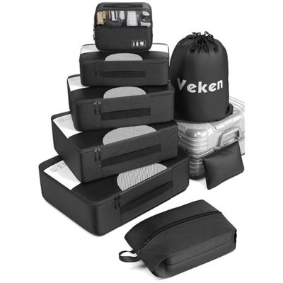 Logo personalizzato Acceptato Borse da viaggio unisex 8 Set Cubi da imballaggio con borsa da bucato e deposito
