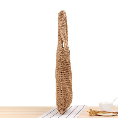 Borsa a mano di paglia di paglia con una spalla per viaggi e escursioni in spiaggia