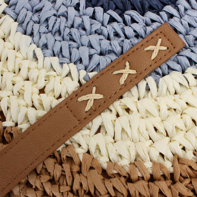 Estate Mezzo rotondo stile etnico sella paglia tessuta spiaggia sacchetto di rotino fatto a mano per unisex