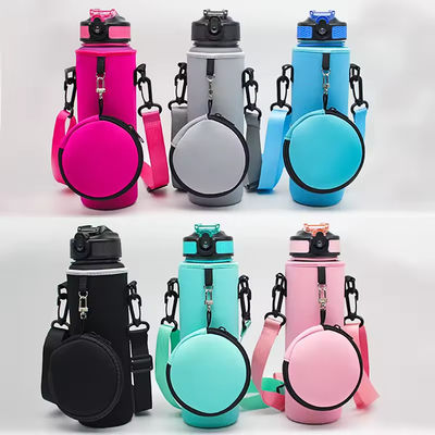 Dispositivo per il raffreddamento di bottiglie d'acqua in neoprene con cintura e borsa regolabili