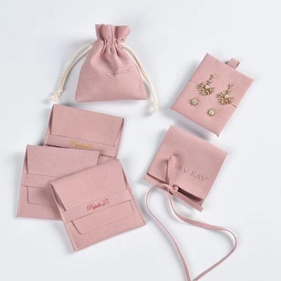 Logo personalizzato Orecchini a dadi piccoli Braccialetti Colletti Polvere di velluto Sacchetto di imballaggio per regalo
