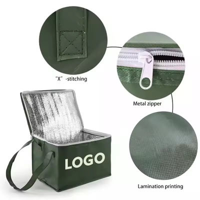 Custom Logo Soft-loop Cooler Bag per Isolato Green Grocery Picnic Birra e altro