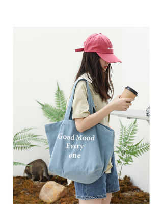 Borsa da carta in denim per tutte le stagioni personalizzata per grande capacità e altro ancora