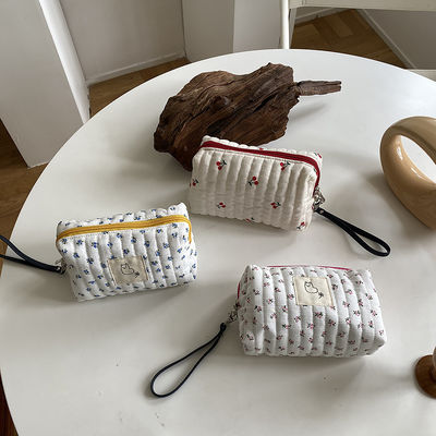 Colore personalizzato Stile di moda Borsa di trucco da viaggio Borsa di cotone tela Borsa di igiene igienica