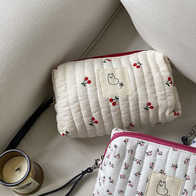 Colore personalizzato Stile di moda Borsa di trucco da viaggio Borsa di cotone tela Borsa di igiene igienica