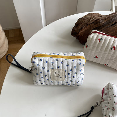 Colore personalizzato Stile di moda Borsa di trucco da viaggio Borsa di cotone tela Borsa di igiene igienica