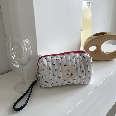 Colore personalizzato Stile di moda Borsa di trucco da viaggio Borsa di cotone tela Borsa di igiene igienica