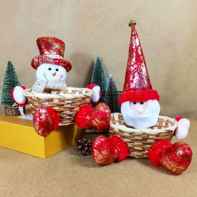 Accettabile OEM/ODM Decorazione personalizzata del desktop di Natale Cestino di caramelle per regalo a casa