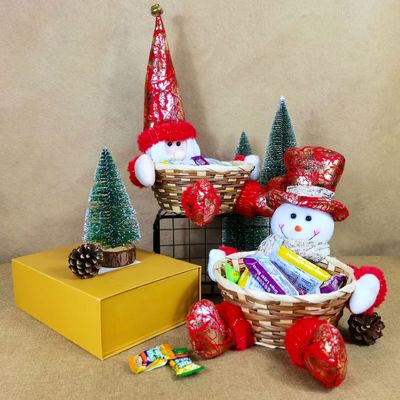 Accettabile OEM/ODM Decorazione personalizzata del desktop di Natale Cestino di caramelle per regalo a casa