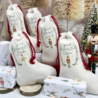 Sacchetti di Natale per Natale con rivestimento in poliestere