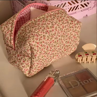 Chiusura a cerniera sacca cosmetica floreale per la toilette viaggi personalizzato logo disegno estivo
