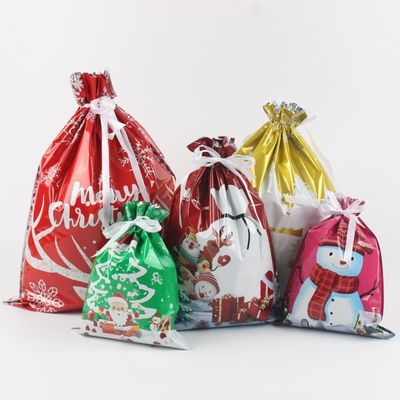 Materiali riciclati Stampa digitale personalizzata Fogli di plastica sacchetti di imballaggio regalo di Natale