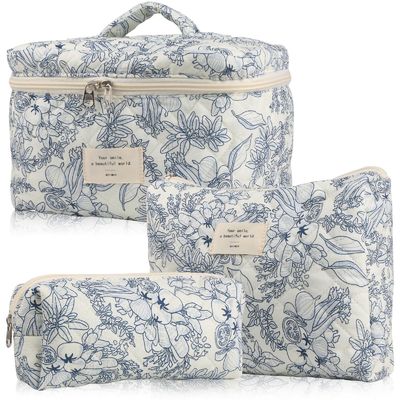Taschino leggero blu con trucco Gingham Nuovo stile alla moda per i bisogni di viaggio delle donne