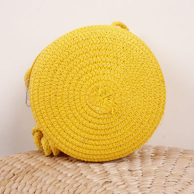 Unisex retro trend beach bag sacchetto a mano di paglia tessuto per sacchetti cross-body di grande capacità