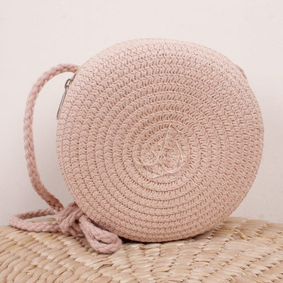 Unisex retro trend beach bag sacchetto a mano di paglia tessuto per sacchetti cross-body di grande capacità