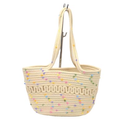Concise Style Donna Borsa a corda di cotone Ideale per le vacanze estive di moda e spiaggia