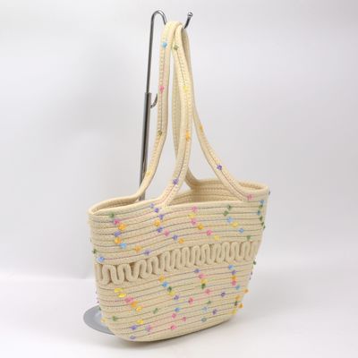 Concise Style Donna Borsa a corda di cotone Ideale per le vacanze estive di moda e spiaggia