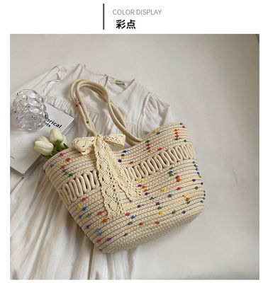 Concise Style Donna Borsa a corda di cotone Ideale per le vacanze estive di moda e spiaggia