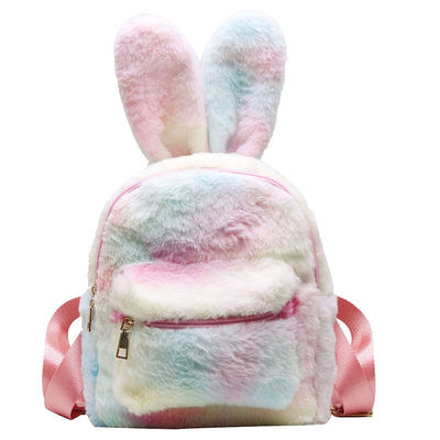Unisex Cartoon Cute Bunny Zaino scolastico con chiusura a cerniera e stampe di cartoni animati di conigli
