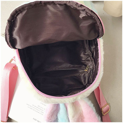 Unisex Cartoon Cute Bunny Zaino scolastico con chiusura a cerniera e stampe di cartoni animati di conigli