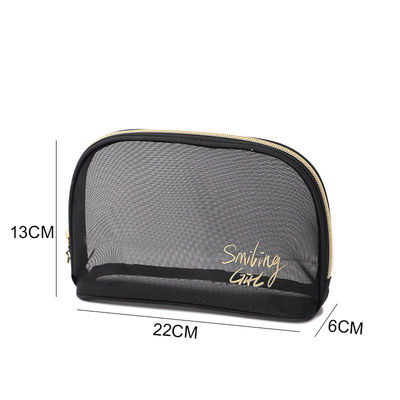 Chiusura con cerniera a maglia nera Strumenti di trucco Organizzatore Borsa cosmetica di bellezza per amanti della bellezza