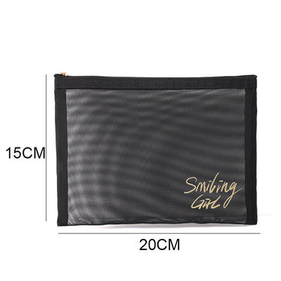Chiusura con cerniera a maglia nera Strumenti di trucco Organizzatore Borsa cosmetica di bellezza per amanti della bellezza