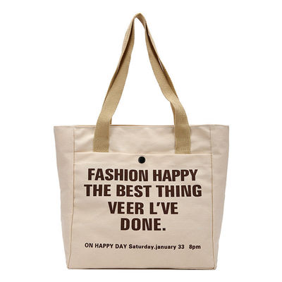 Stile di moda aperta chiusura stampa su misura tela borse da shopping grande borsa di cotone