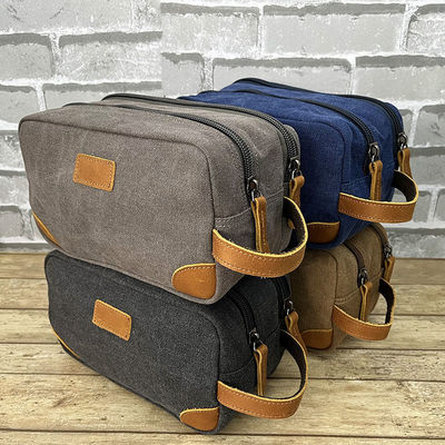 Borsa igienica in tela per uomini Barba personalizzata Grooming Barbiere Dopp Kit Cosmetici Viaggi