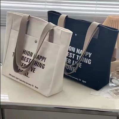 Stile di moda aperta chiusura stampa su misura tela borse da shopping grande borsa di cotone