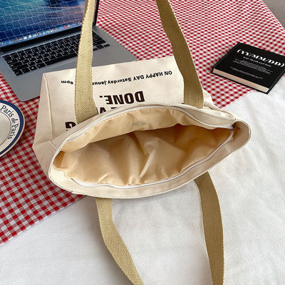 Stile di moda aperta chiusura stampa su misura tela borse da shopping grande borsa di cotone