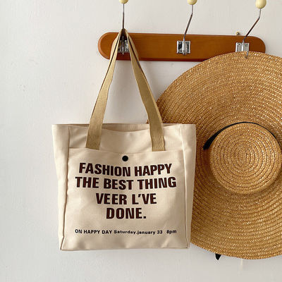 Stile di moda aperta chiusura stampa su misura tela borse da shopping grande borsa di cotone