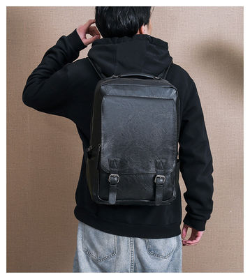 Acceptabile OEM/ODM zaino portatile PU in pelle per uomo con intercalare interno per computer