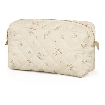 Modello solido Logo personalizzato Borsa di cotone soffice gonfiabile Borsa cosmetica di cotone organico imbottita