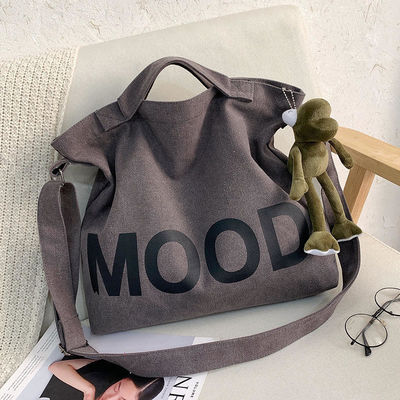 Logo personalizzato Semplicità Borsa da bagno femminile di grande capacità con cerniera in tela di tessuto