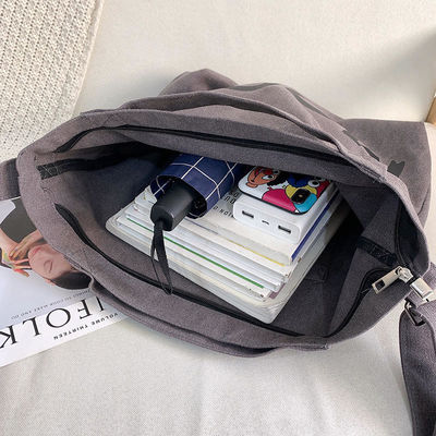 Logo personalizzato Semplicità Borsa da bagno femminile di grande capacità con cerniera in tela di tessuto