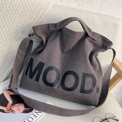 Logo personalizzato Semplicità Borsa da bagno femminile di grande capacità con cerniera in tela di tessuto