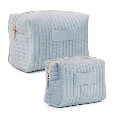 Borsa per servizi igienici in velluto con chiusura a cerniera per viaggi confortevoli ed eleganti