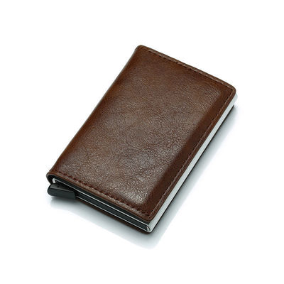 Colore personalizzato Pop Up PU cuoio portafoglio metallico bloccante automatico di alluminio customisato