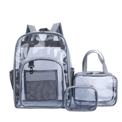 Lo zaino trasparente PVC impermeabile Unisex Borse scolastiche Set 3PCS