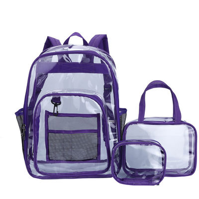 Lo zaino trasparente PVC impermeabile Unisex Borse scolastiche Set 3PCS