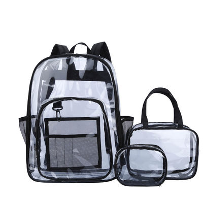 Zaino scolastico trasparente multi-pocket con logo personalizzato e funzione impermeabile
