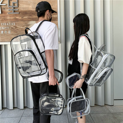 Zaino scolastico trasparente multi-pocket con logo personalizzato e funzione impermeabile