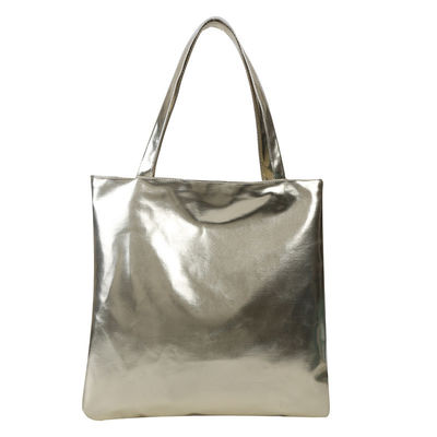 Soft Tote Handbag semplice colore massiccio lucente pelle per le ragazze carine borsa da shopping