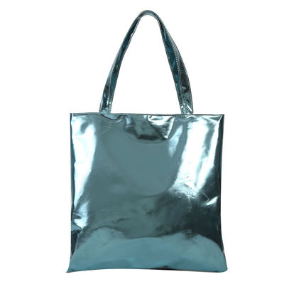 Soft Tote Handbag semplice colore massiccio lucente pelle per le ragazze carine borsa da shopping