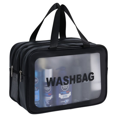 Sacchetto di lavaggio di viaggio trasparente in PVC a modello solido per servizi igienici e trucco impermeabili in bagno