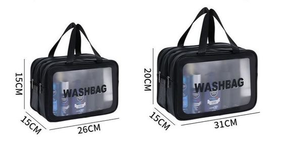 Sacchetto di lavaggio di viaggio trasparente in PVC a modello solido per servizi igienici e trucco impermeabili in bagno