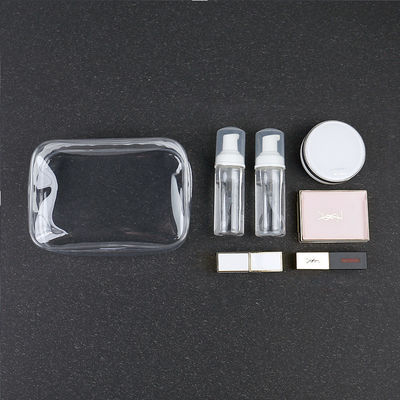 Pvc Zipper Toiletry Cosmetic Bag taglia personalizzata Logo Bagno di trucco chiaro Per le donne Stile di moda